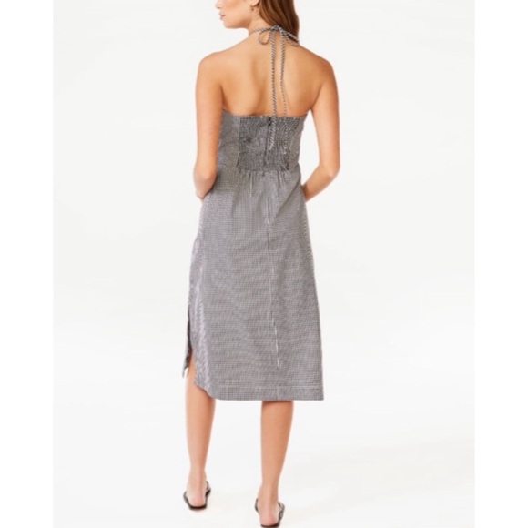 🆕 Free Assembly Midi Sundress with Halter Neckline Black White Gingham L NWT New - Picture 2 of 6
